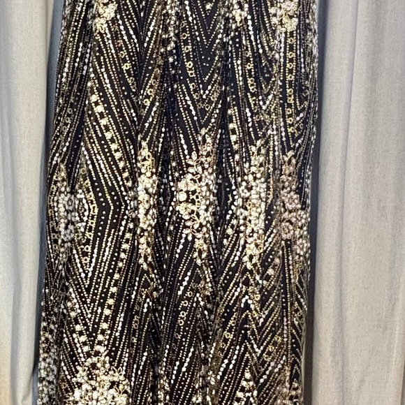 Hello Molly Black and Gold Strapless Maxi Dress - Picture 13 of 16